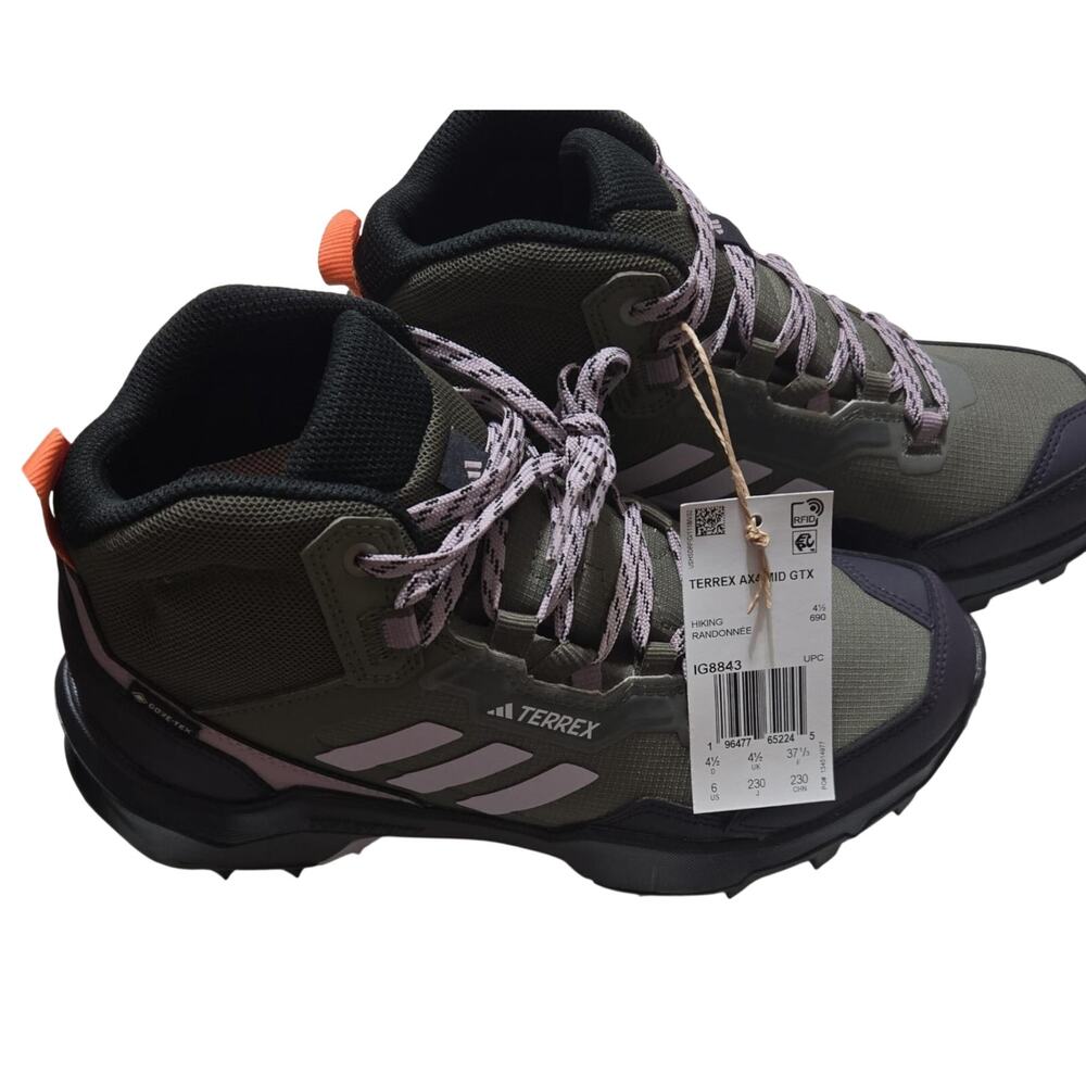 Adidas Terrex AX Mid GTX Size US 6 Olive Green Waterproof Hiking Shoes